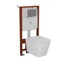 Комплект инсталляции Bauedge Bau Ideal E458103-BS0001-HQ2-E00118, с унитазом безободковым Stil Hurricane-2 клавиша Wheel нержавеющая Сталь