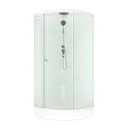 Душевая кабина Domani-Spa Simple 99 90x90x218 низкий поддон белые стенки, прозрачное стекло