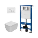 Комплект инсталляция и унитаз POINT Меркурий PN41831 PN48362WC цвет кнопки хромированный цвет чаши белый