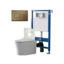 Комплект инсталляция и унитаз POINT Вега PN41711 PN48462BB цвет кнопки Красный цвет чаши белый