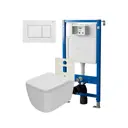 Комплект инсталляция и унитаз POINT Меркурий PN41831WM PN48520W цвет кнопки белый цвет чаши белый