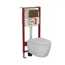 Комплект BAUEDGE NEO45700-BX0007-Q00012 6 в 1: инсталляция унитаз безободковый Myth Italy 53.5x34 сиденье дюропласт, кнопка Stil, бронза