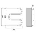Полотенцесушитель водяной m-образный Domoterm 60x50 см 1" нержавеющая сталь цвет хром