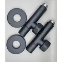 Вентиль запорный для полотенцесушителя угловой Laris 1"x1/2" с отражателем чёрный