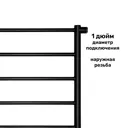 Полотенцесушитель водяной прямой Олимп 40x65 см боковое подключение 1" нержавеющая сталь 304 цвет черный матовый