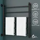 Полотенцесушитель водяной лестница Onix Classic Black Left 80x70 см боковая подводка 1/2" нержавеющая сталь цвет черный матовый