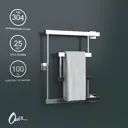 Полотенцесушитель водяной Е-образный Onix Vega Turn Right 40x50 см боковая подводка 1/2" нержавеющая сталь цвет хром