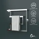Полотенцесушитель водяной Е-образный Onix Vega Turn Left 50x50 см боковая подводка 1/2" нержавеющая сталь цвет хром