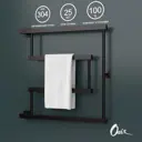 Полотенцесушитель водяной Е-образный Onix Vega Turn Left Black 60x60 см боковая подводка 1/2" нержавеющая сталь цвет черный матовый