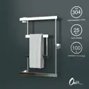 Полотенцесушитель водяной Е-образный Onix Vega Turn Left 40x60 см боковая подводка 1/2" нержавеющая сталь цвет хром