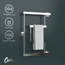 Полотенцесушитель водяной Е-образный Onix Vega Turn Right 40x60 см боковая подводка 1/2" нержавеющая сталь цвет хром