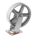 Большегрузное колесо А5 без резины А5 SCs 80 поворотное без тормоза с площадкой Ø200 мм 500 кг чугун