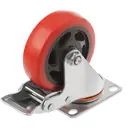 Колесо А5 330100Sb поворотное с тормозом с площадкой Ø100 мм 130 кг полипропилен