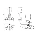 Крючок трехрожковый GTV TOLEDO A сатин