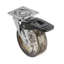 Колесо мебельное GTV КМ-ВН75-30 коричневое d-75 со стопором,нагрузка 40кг