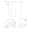 Ножка GTV D-12 мм H-711 черный матовый 2 прутка