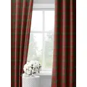 Комплект красных штор в зеленую клетку Decoracion 145x275см - 2 шт