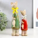 Сувенир Simaland Две кошечки с рыбкой набор 2 шт 24.5x6x5. 19x5x4.5 см