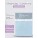 Простыня Ecotex Моноспейс 200x200 см сатин на резинке голубой