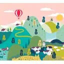 Фотообои флизелиновые с виниловым покрытием в детскую Luxury Walls AM02003 "Детский город" 300x270 см