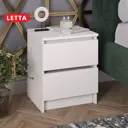 Тумба прикроватная Letta 40x48.1x34.2 см 2 ящика ЛДСП цвет белый