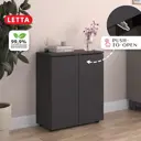 Комод Letta Ультра Push 1 ящик 60x70x29 см 2 двери ЛДСП цвет серый графит