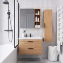 Тумба с раковиной Итана Alta 80 см подвесная цвет дуб Корбридж натуральный раковина Clarissa 80