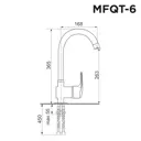 Смеситель для кухни Maunfeld MFQT-6DGR поворотный излив 26.3 см цвет темно-серый