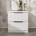 Тумба прикроватная Трия 46x42x41 см 2 ящика ЛДСП цвет белый глянец