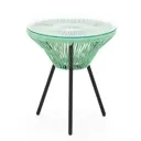 Садовый кофейный столик Kornera Акапулько 013002-bk-mt 42 см x 42 см x 48 см сталь искусственный ротанг зеленый