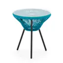 Садовый кофейный столик Kornera Акапулько 013002-bk-dtq 42 см x 42 см x 48 см сталь искусственный ротанг зеленый