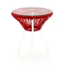 Садовый кофейный столик Kornera Акапулько 013002-wt-rd 42 см x 42 см x 48 см сталь искусственный ротанг красный