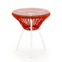 Садовый кофейный столик Kornera Акапулько 013002-wt-or 42 см x 42 см x 48 см сталь искусственный ротанг оранжевый/медный