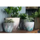 Горшок цветочный Живопись Композит d 17.7 см 15.5 см 2.3 л глина черный