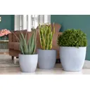 Горшок цветочный Грэй Композит d 36.4 см 33 см 22 л бетон серый/серебристый