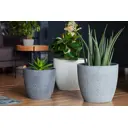 Горшок цветочный Композит Ротанг КБ-Б8-256-46 d 36.4 см 33 см 22 л бетон серый/серебристый