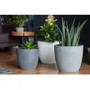 Горшок цветочный Композит Ротанг КБ-Б8-256-22 d 36.4 см 33 см 22 л бетон серый/серебристый