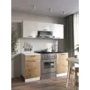 Кухонный гарнитур Дсв мебель Дуся 160x140.7x60 см ЛДСП цвет белый, дуб бунратти