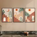 Набор постеров 28 картин "Южный город в стиле бохо" 50x40 см, 3 шт, в тубусе без рамы