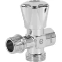 Вентиль запорный для стиральной машины MONLID DN15 PN16 1/2"x3/4"x1/2" НР ручка барашек латунь