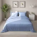 Комплект постельного белья Blue полутораспальный полисатин синий