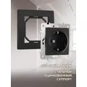 Розетка встраиваемая Arte milano SET06-1-40-1.black с заземлением и шторками и шторками цвет черный