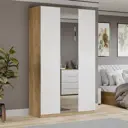 Шкаф распашной Трия 135x226x53 см ЛДСП цвет дуб крафт золотой/белый матовый