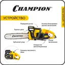 Электропила Champion 116-14 1600 Вт шина 35 см