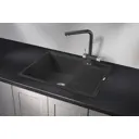 Врезная мойка Granula 65x50x20 см кварц цвет черный