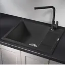 Врезная мойка Granula 60x50x20 см кварц цвет черный