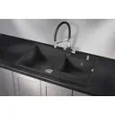 Врезная мойка Granula 82x50x21.5 см кварц цвет черный