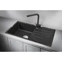 Врезная мойка Granula 86x50x20 см кварц цвет черный