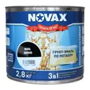 Грунт-эмаль 3 в 1 Novax матовая цвет RAL 9005 черный 2.8 кг