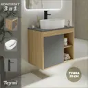 Тумба под раковину подвесная Teymi F04369 70см с раковиной цвет дуб